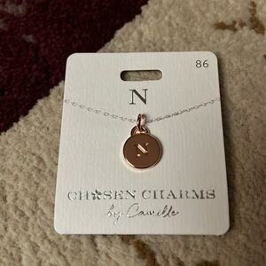 Rose Gold “N” necklace pendant